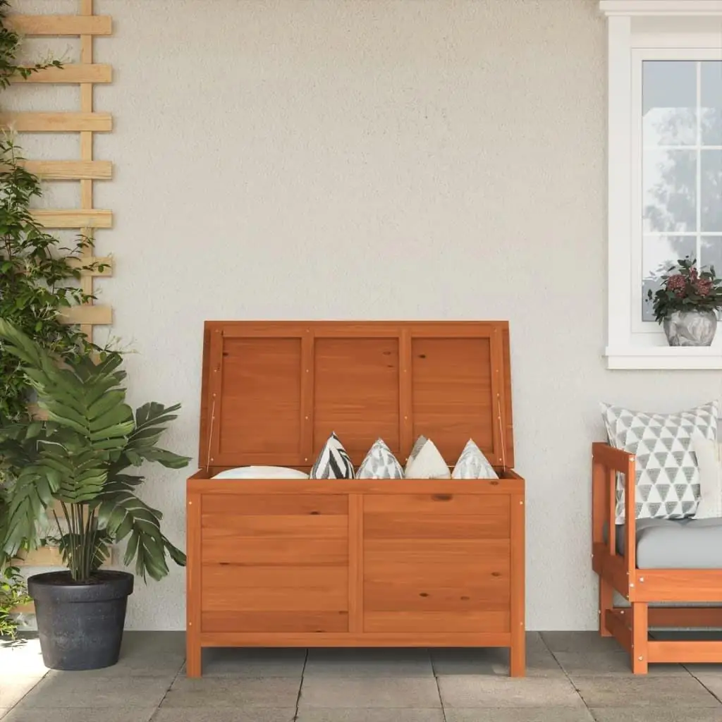 39x19.5x23 Solid Wood Fir Patio Storage Box - Durable Outdoor Organizer & Garden Furniture