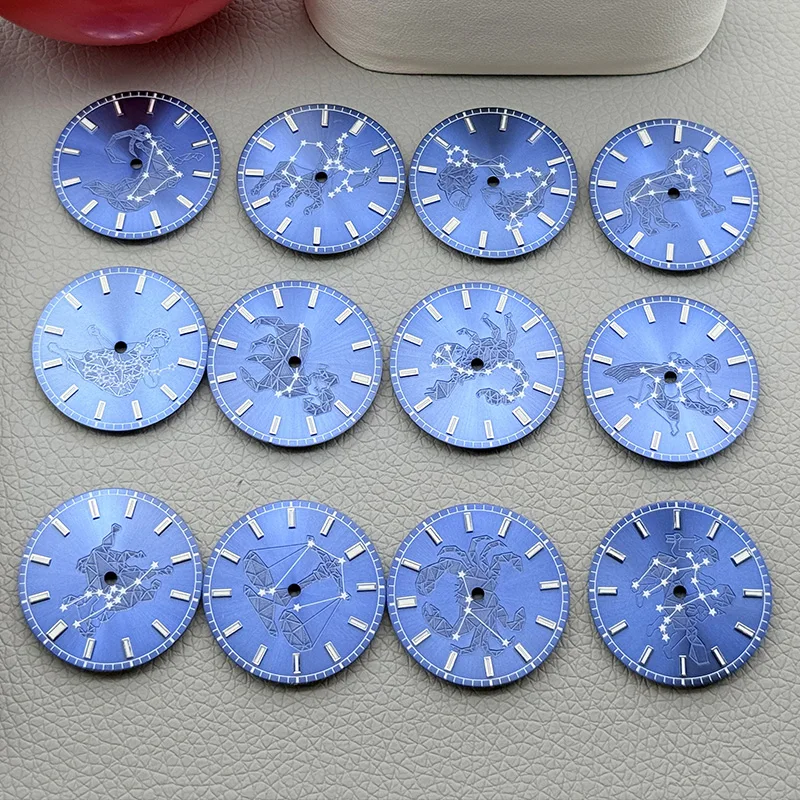 Customized NH35 Dial 28.5mm The Twelve Zodiac Signs Watch Dial For NH35 NH36 7S26 Automatic Movement Watch Case DIY Replace Part