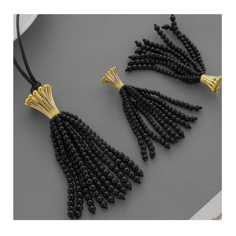 

Home Manliu Necklace Niche Personality Design High Sense Unique Fringed Earrings Bracelet Adjustable Sweater Chain