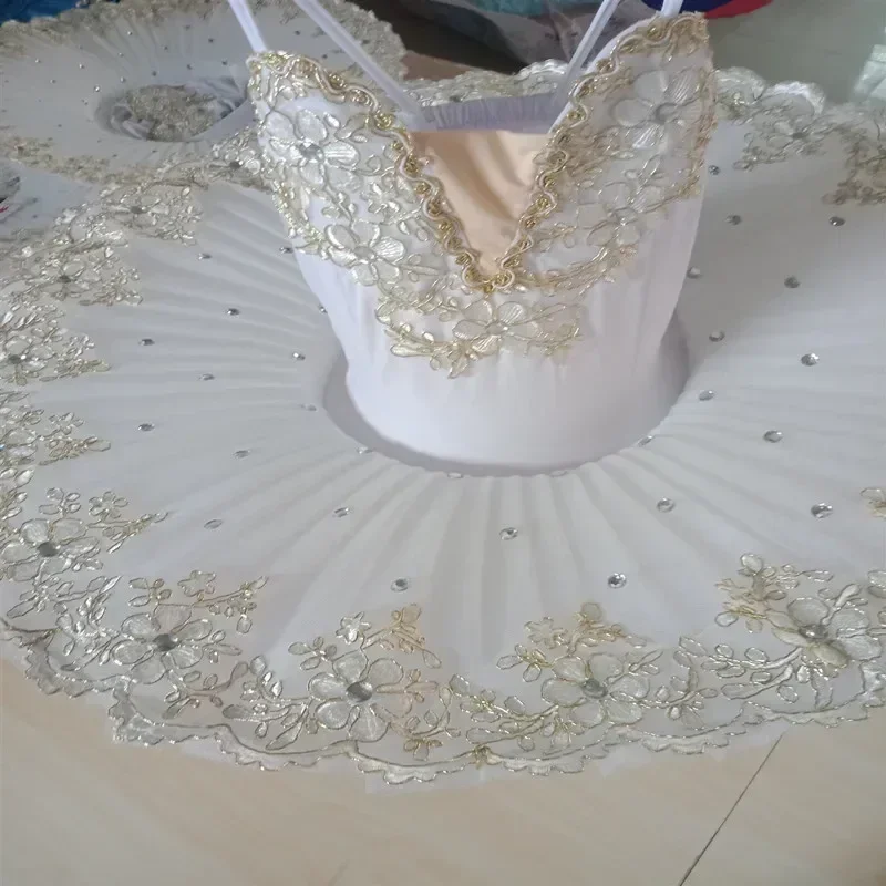 Saia tutu de balé branca, vestido de balé infantil, traje do lago dos cisnes, trajes de dança do ventre, palco profissional