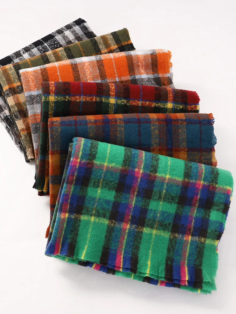 Neue Frauen Männer Schal Winter Vintage Plaid Schal Damen Pashmina Mujer Femme Foulard Bufanda Wrap Schals Echarpe Hiver Unisex