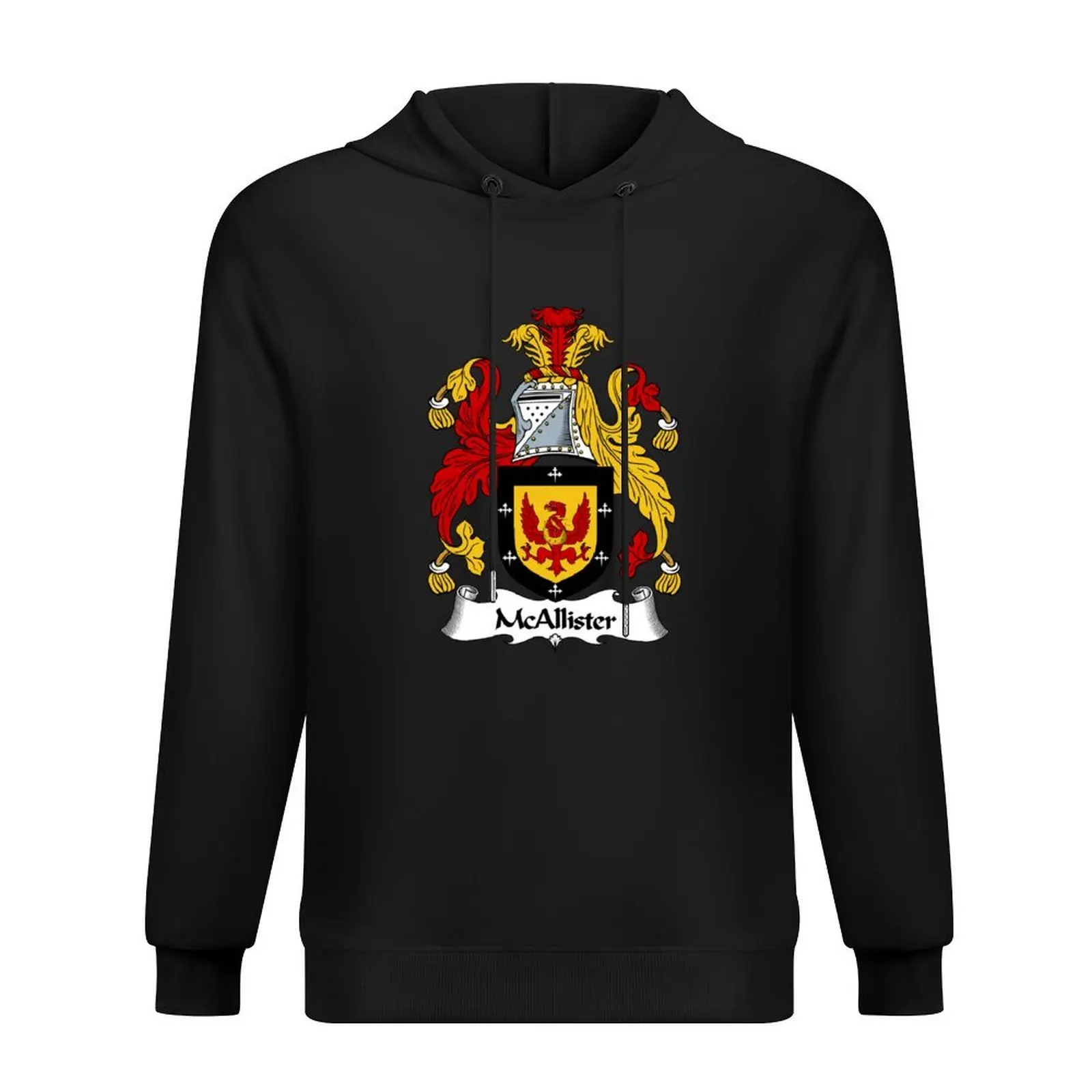 معطف McAllister من الأسلحة / بلوزة بقلنسوة من McAllister Family Crest قميص بقلنسوة ملابس رجالية جديدة في هوديس