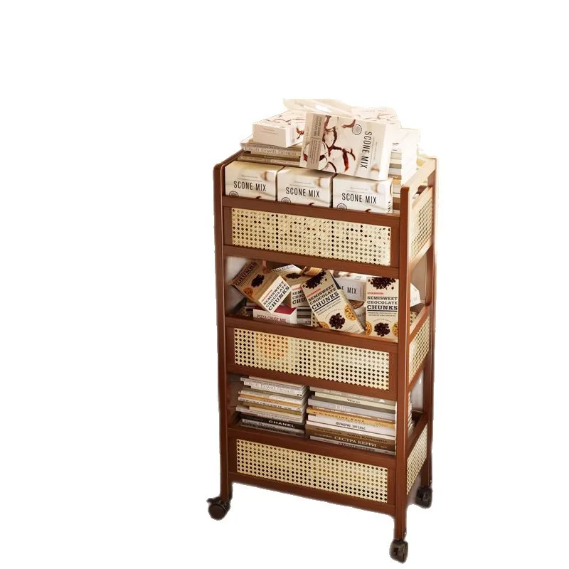

trolley snack rack living room floor removable wheeled sundries locker easy storage