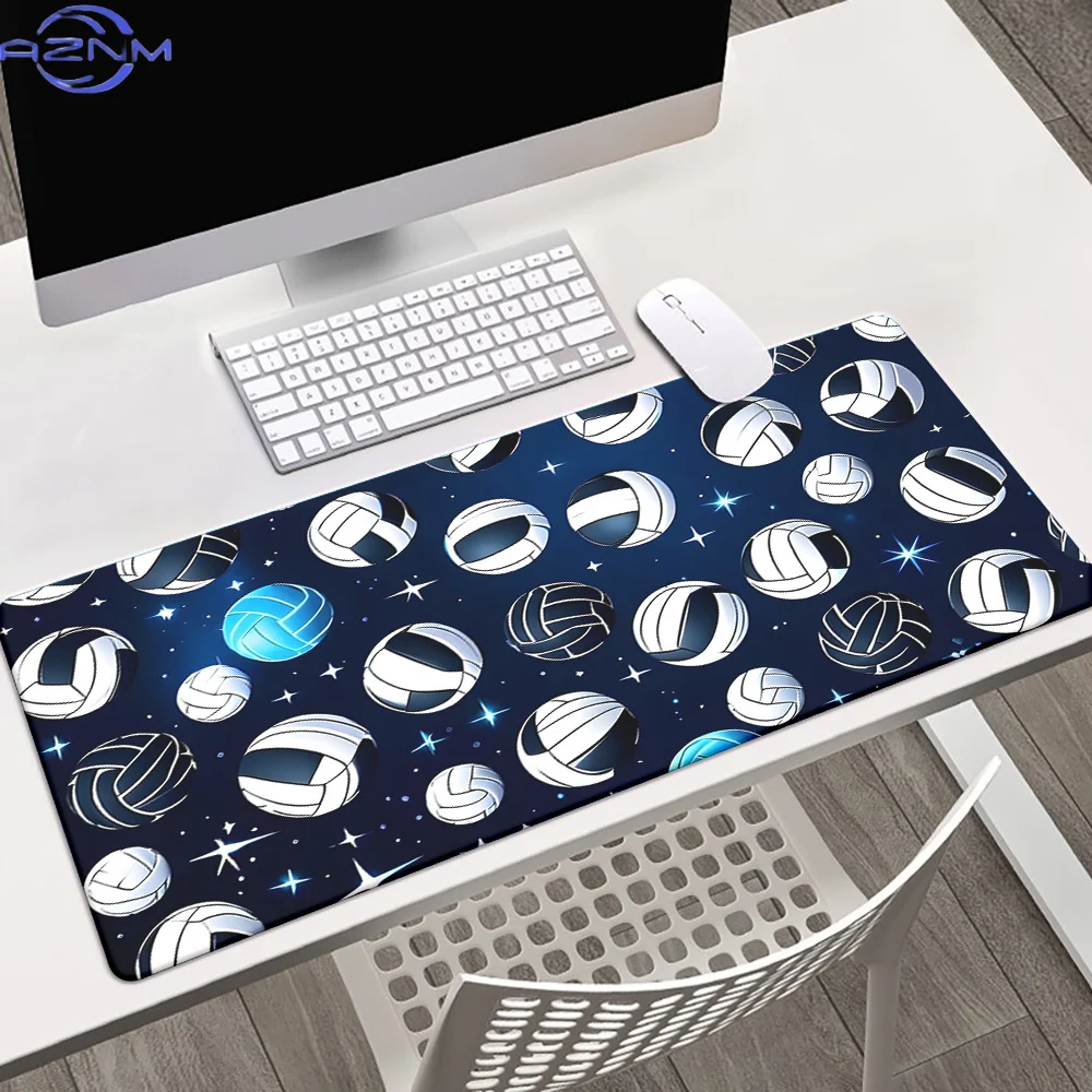 1pc Starry Sky Volleyball Print Mousepad - Large Rubber Desk Mat for Gamers & Office Use, Non-Slip Base, Durable Keyboard Pad wi