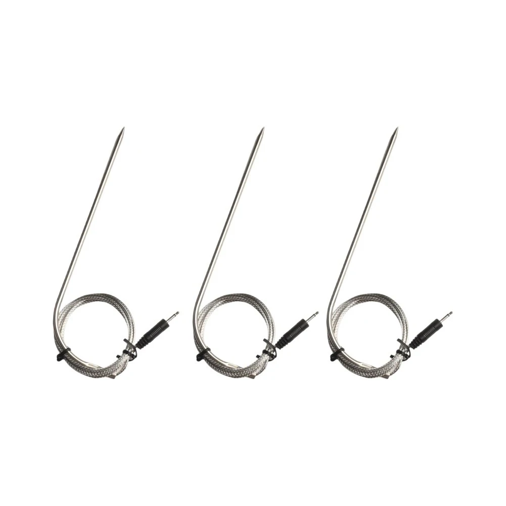 For BBQ Thermometer Spare Probe Sensor 3 PCS for 0-300C Range and Continuous 0-250C Monitoring with 130cm Probe Length