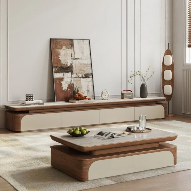 

Artisan Contemporary Solid Wood TV Stand with Storage Cabinets and Shelves for Living Room Television Media Console Furniture