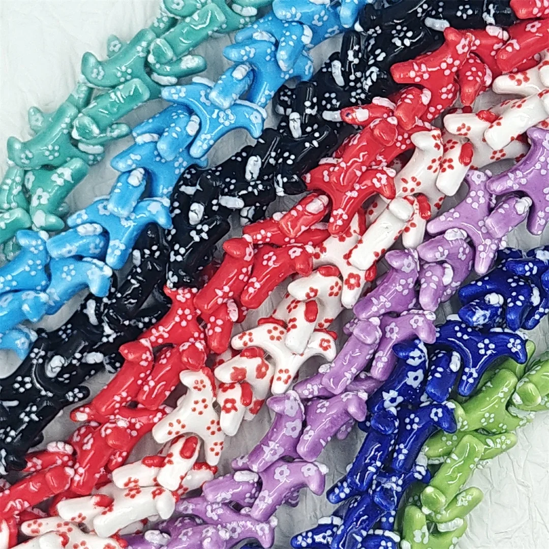 2pcs Hand-Painted 25mm Ceramic Horse-Shaped Beads for DIY Jewelry Making Versatile Accessories for Bracelets Earrings Necklaces