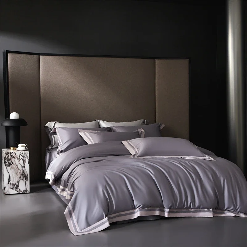 Svetanya Egyptian Cotton Bedding Set Solid Color Bed Linens Sheet Pillowcase Duvet Cover Set Underwear