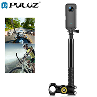 PULUZ Motorcycle Bicycle Handlebar Fixture Mount Camera Bracket Adapter Monopod Stand For Insta 360 X4/X3/ONE RS GoPro 13 12 11