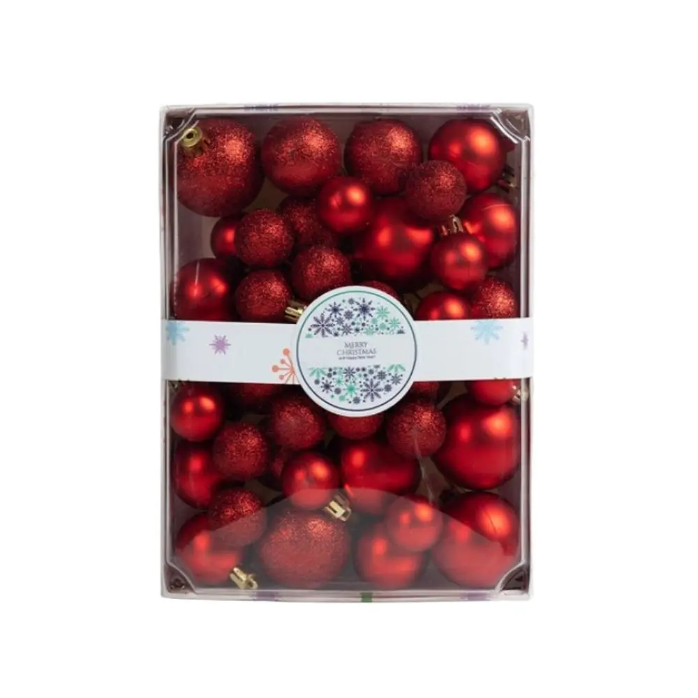 

42pcs 3/4/5cm Painted Christmas Balls Set Cartoon Plastic Electroplated Christmas Hanging Balls Elegant DIY