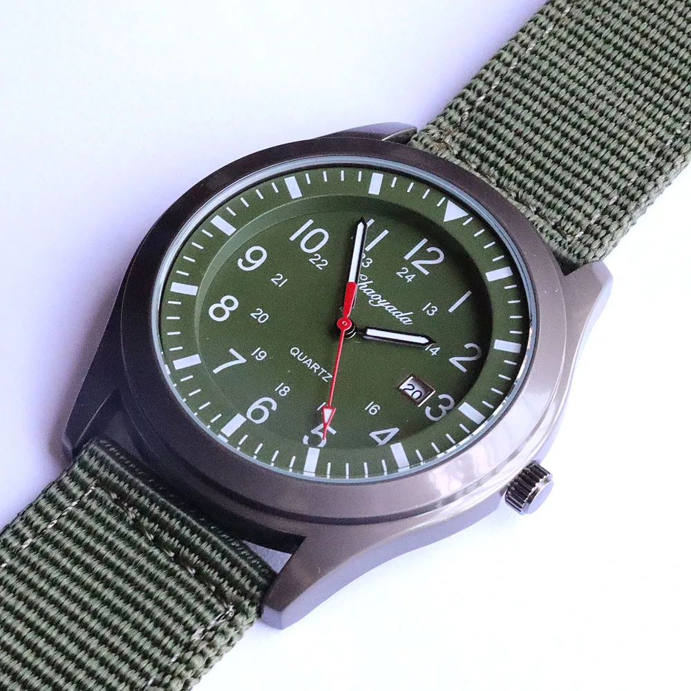 Relógio de quartzo masculino de luxo esportivo casual design militar relógio de pulso com pulseira de nylon para presente