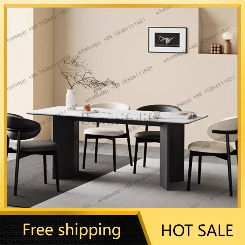 LJY Designer High Dining Table Restaurant Conference Center Outdoor Wood Dining Table Nordic Living Room Muebles Office Furnitur