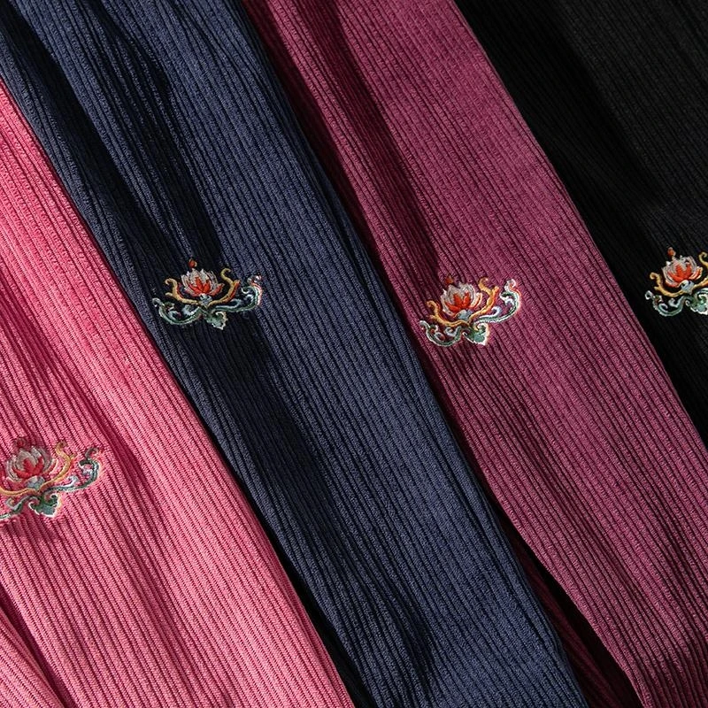 Japanese Style Corduroy Wide Leg Pants Loose Thick Warm Sweatpants Casual Embroidery Hip Hop Trousers for Men Women Streetwear