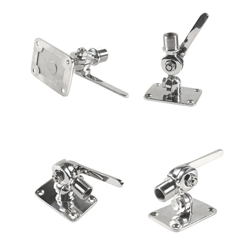 

AONEQ-2X Marine VHF Antenna Mount, 316 Stainless Steel Antenna Adjustable Base Bracket Holder For Boats