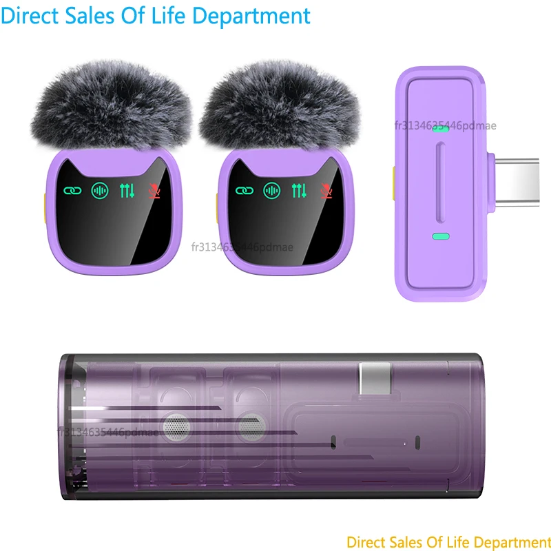 Paquete de 2 Micrófonos Inalámbricos Dobles con Clip, Micrófono de Solapa Mini con Cancelación de Ruido, Plug and Play para iPhone, Android, PC, Cámara, Vlog, YouTube