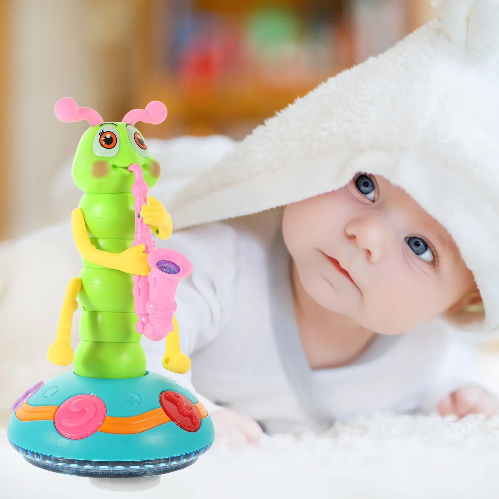 

Colorful Electric Caterpillar Musical Plaything Lightweight Easy Hold for Toddler Baby Infant Educational Development 6 to 36