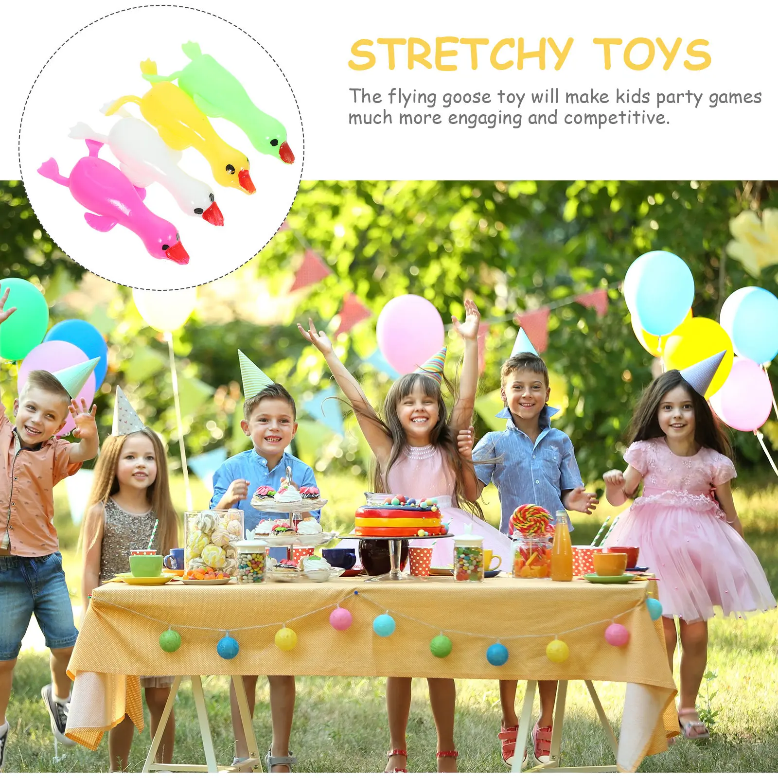 

10 шт. Эластичные летающие гуси-катапульты: пружинные игрушки для розыгрышей, снятия стресса, интерактивные сувениры для вечеринок, сенсорные игрушки для пальцев