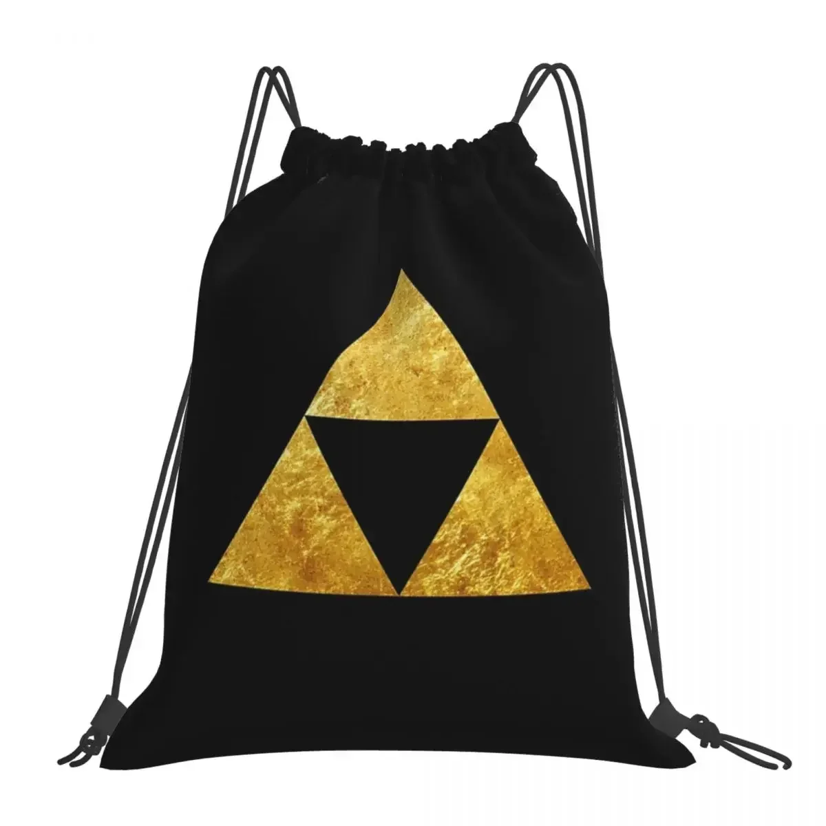 Gold Triforce Symbol Zelda Backpacks Fashion Drawstring Bag Drawstring Bundle Pocket Sundries Bag BookBag For Man Woman Students