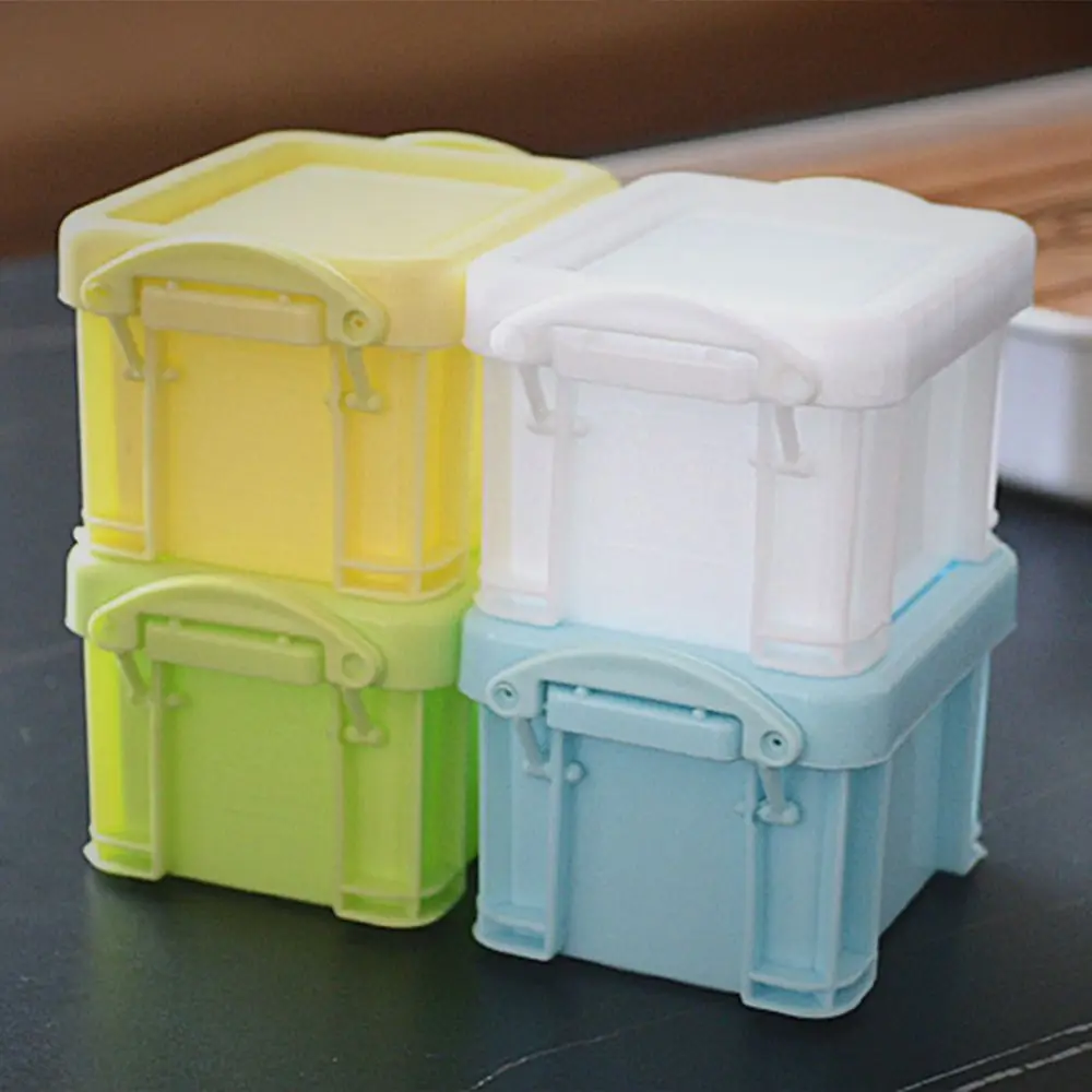 Multi-functional Mini Buckle Storage Box Minimalism Plastic Mini Storage Container Candy Color Desktop Organizer Box