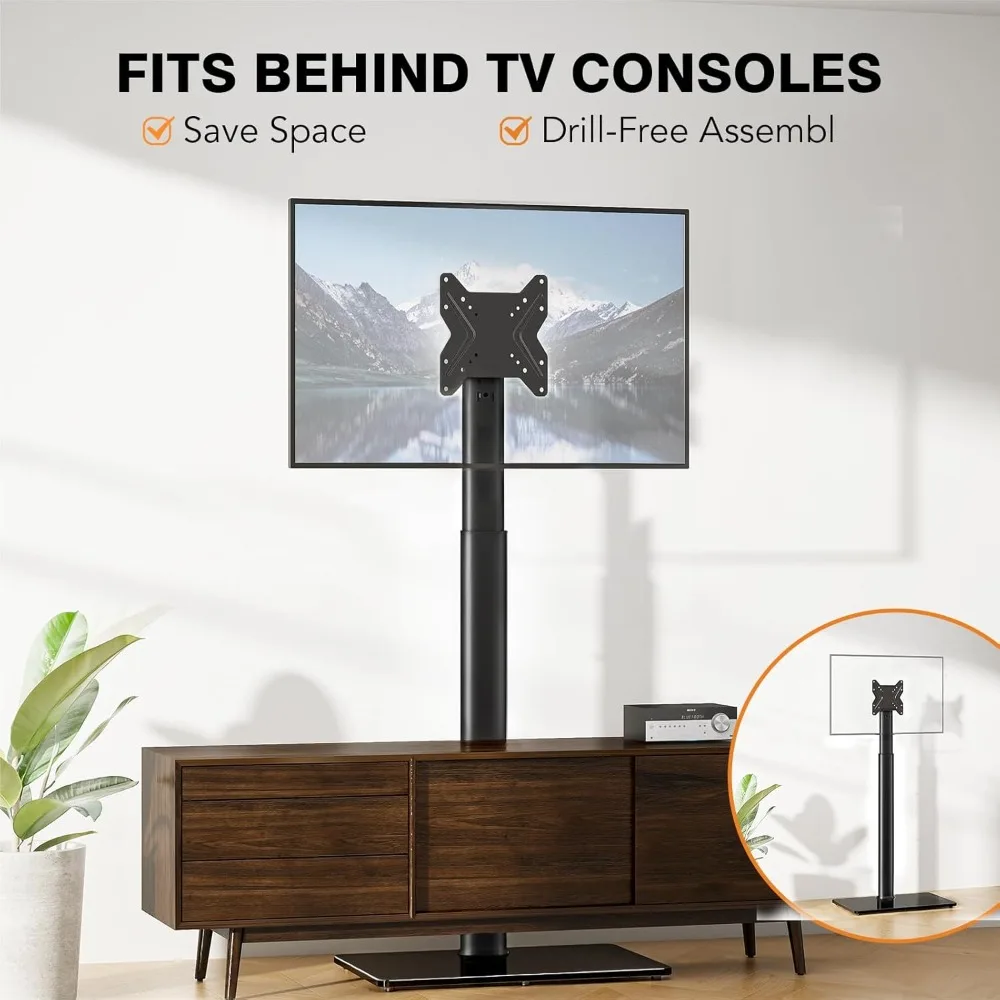 Universal TV Stand Monitor with Mount 100 Degree Swivel Height Adjustable and Tilt Function for 19 to 43 inch LCD, LED OLED TVs