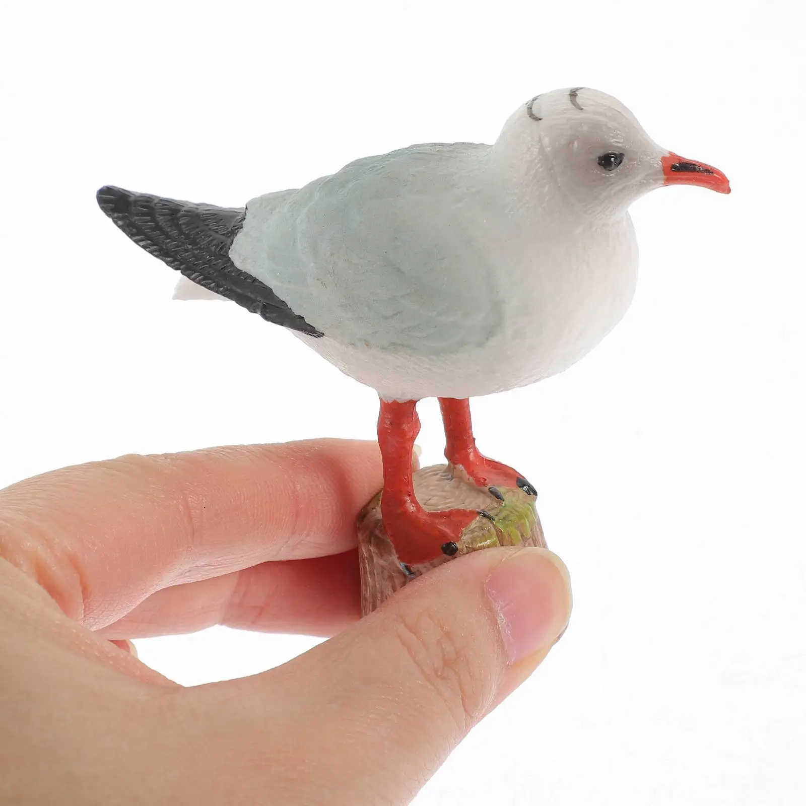 1pc Seagull Statue Red-billed Gull Model Nautical Seagull Figurine Miniature Home Decoration Plastic Seagull Figure For Car