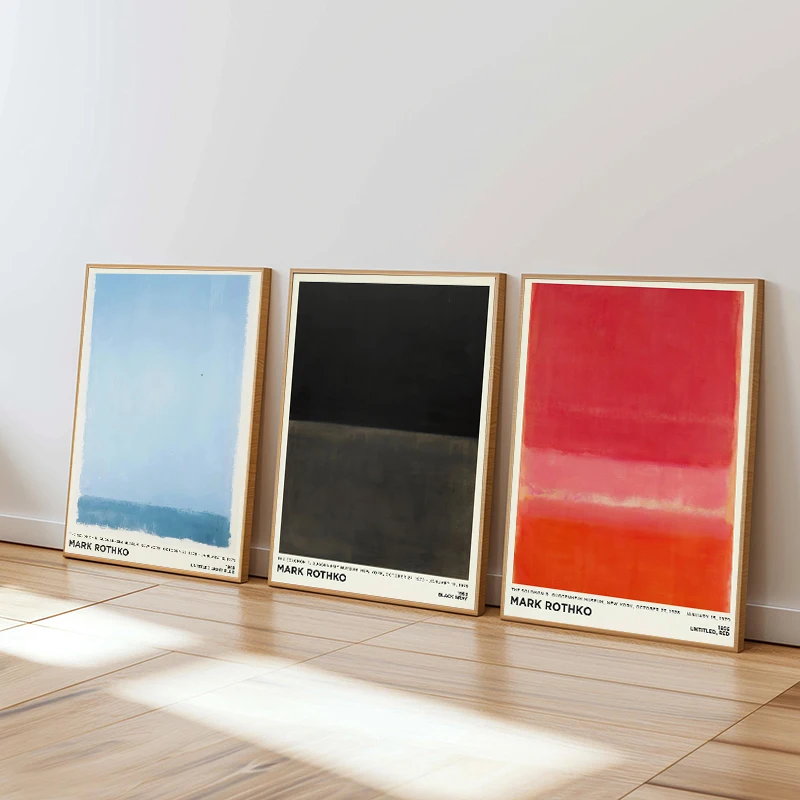 Vintage Minimalist Mark Rothko Canvas Painting Modern Exhibition Poster and Picture Print for Living Room Wall Art Home Decor