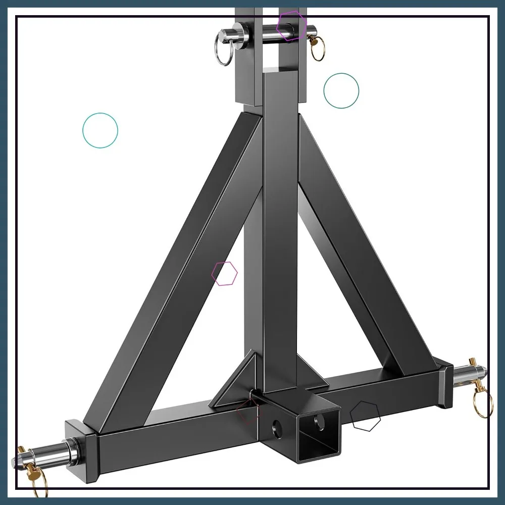 

Heavy Duty 2 Inch 3 Point Tractor Hitch Receiver, Quick Drawbar Adapter for Category 1 Tractors, Black Powder Coated Finish