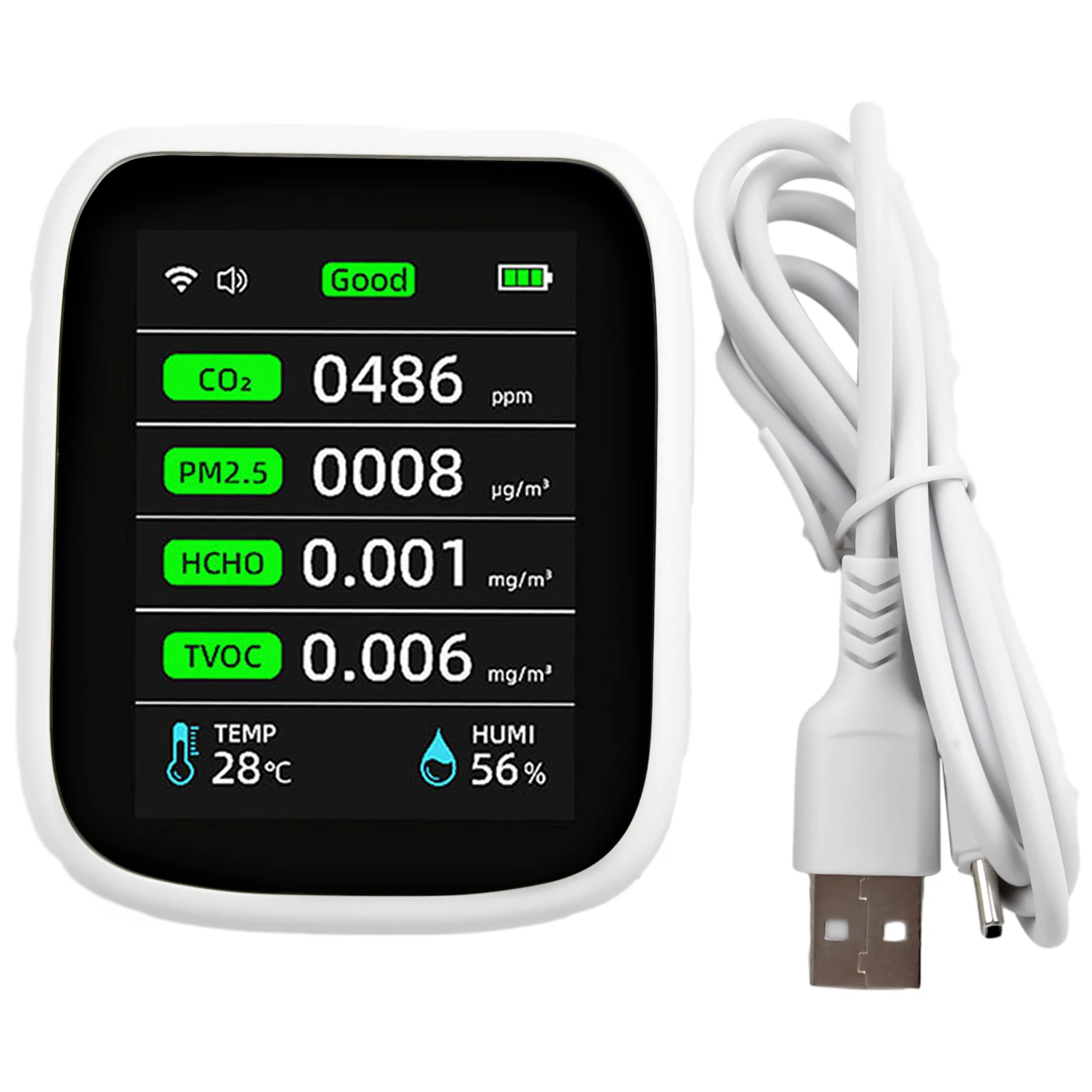 PV28CW Indoor Air Quality Monitor with Dual Sensor Technology for Accurate Measurement of PM2.5 and Formaldehyde