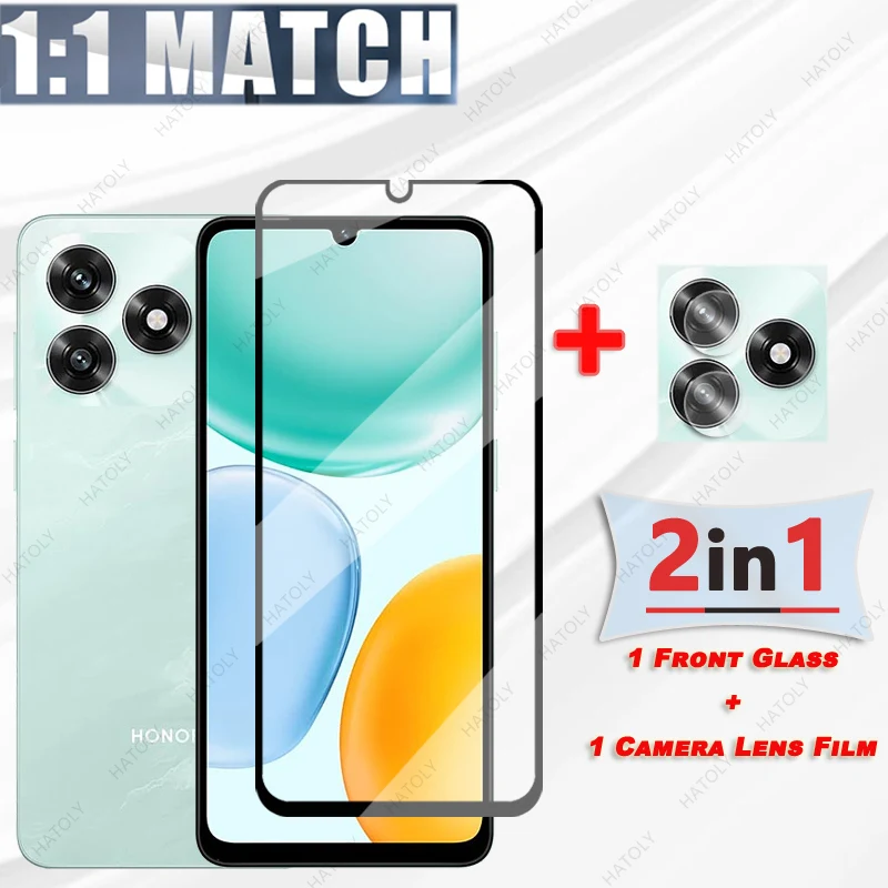 Black Edge Protective Film For Honor X5c Plus Glass For Honor X5c Plus Tempered Glass Screen Protector Camera Lens Protector