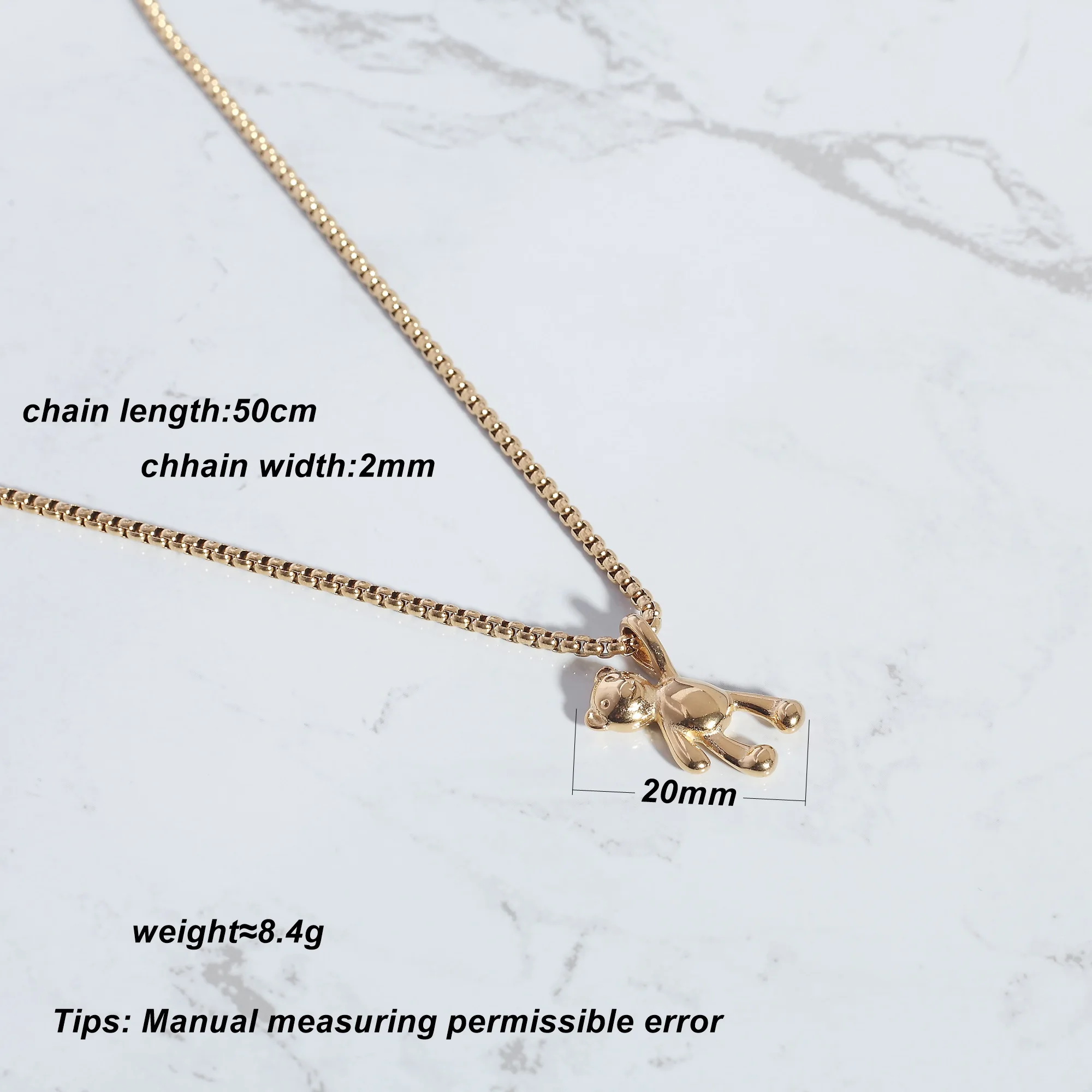 KITEAL online shopping india Gold color necklaces & pendants Little Bear Pendant Necklace bead necklace floating charms