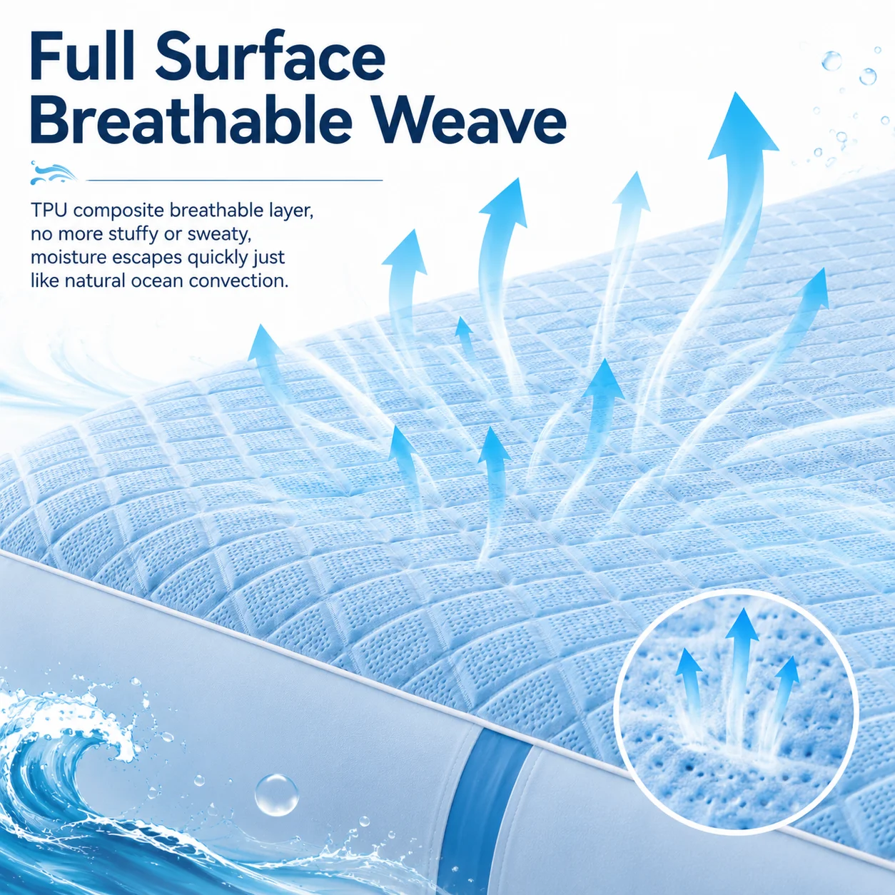 TPU Air Fiber Inflatable Mattress Portable Foldable Camping Air Mattress Silent Support Inflatable Sleeping Pad Bed for Outdoor Home Travel