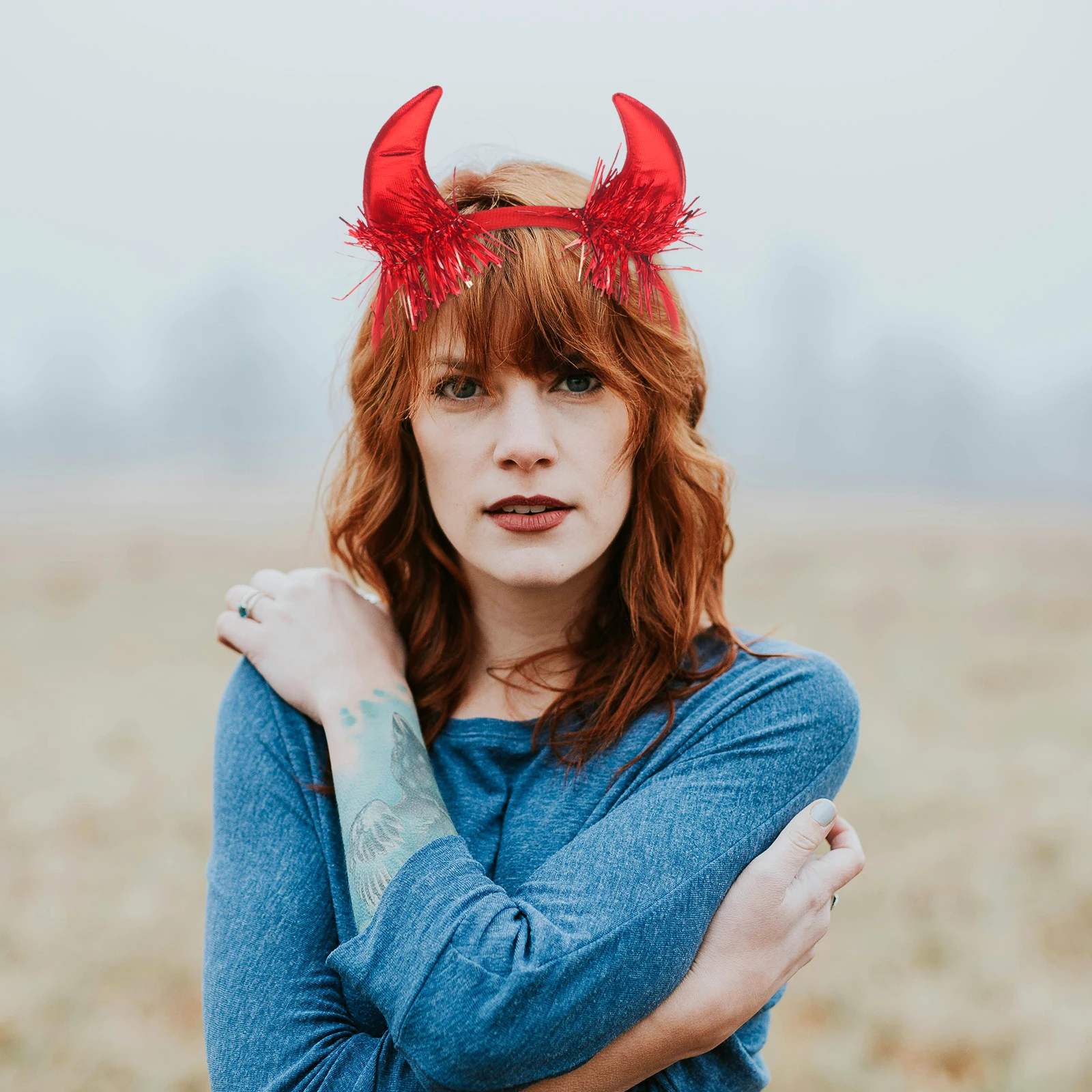 

Red Horn Headband Hair Accessories Unique Funny Photo Prop Halloween Headdress Cosplay Props Comfortable Classic Long Term