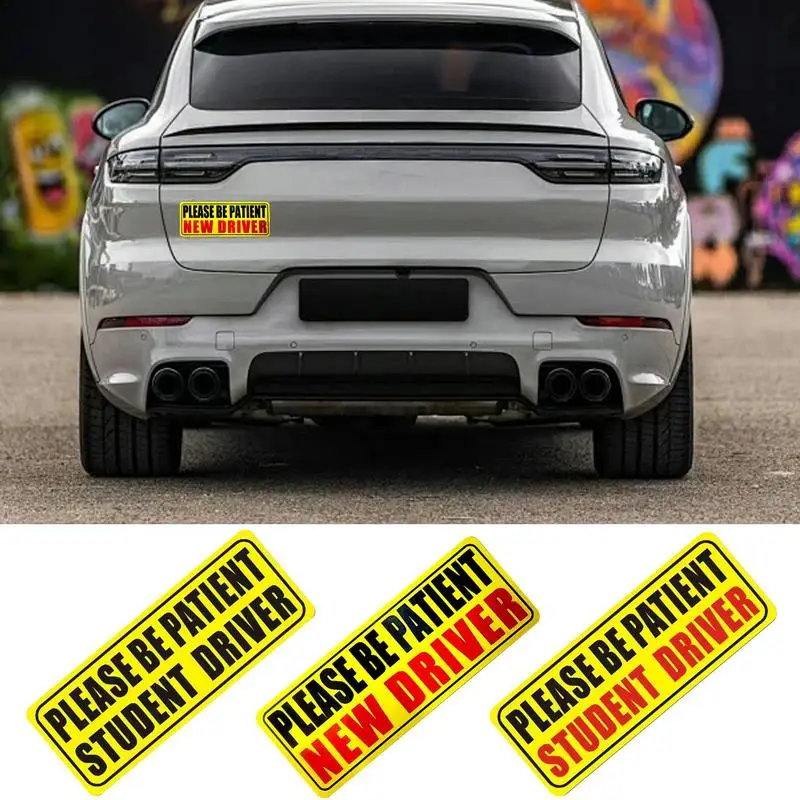 Student Driver Magnet 9x4 Inches Removable New Drivers Sticker Safety Warning Magnetic Reflective Bumper Sticker Decal for Car