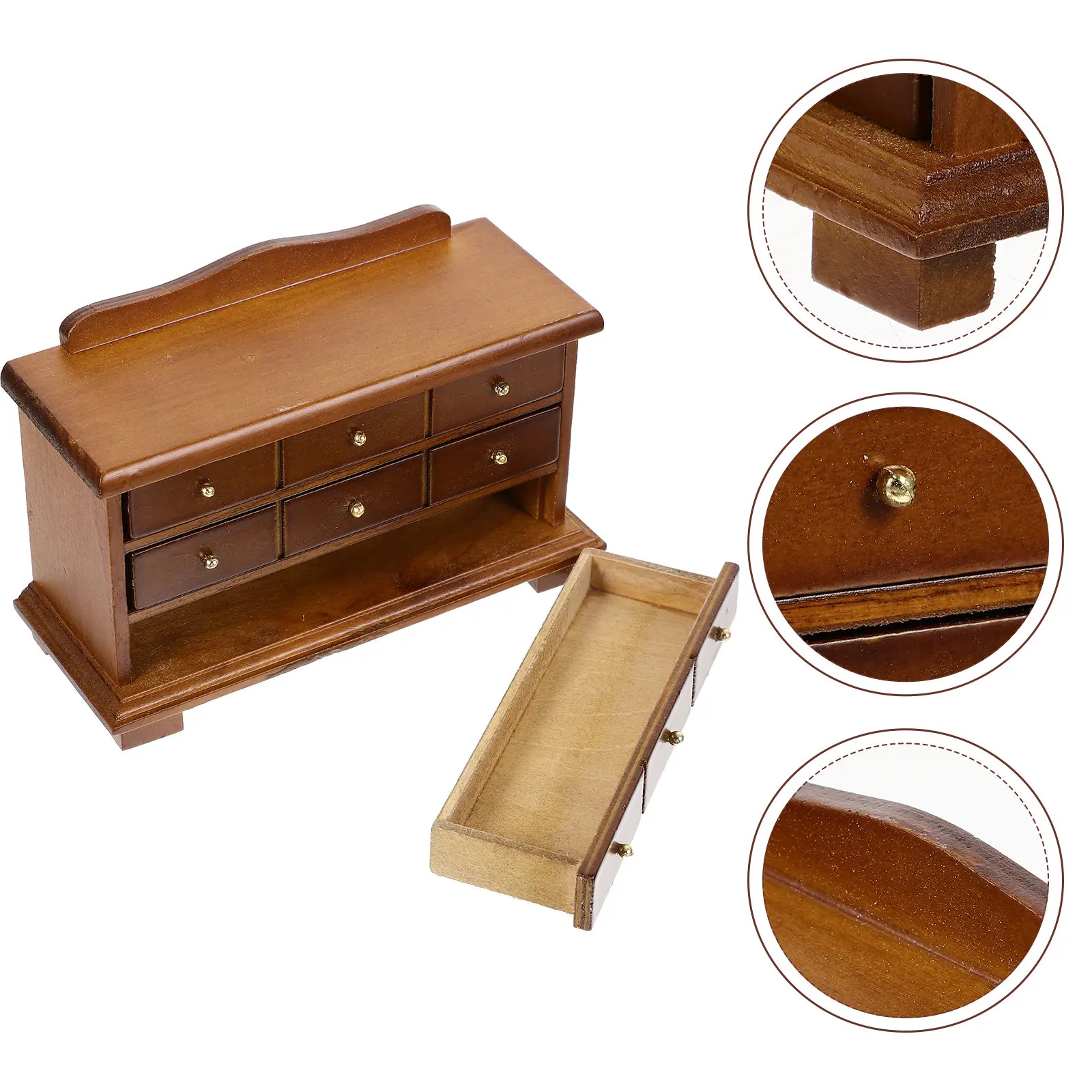 

Деревянный миниатюрный шкафчик для хранения, мебель для кукольного домика, органайзер для хранения, маленький шкаф для миниатюрных коллекций