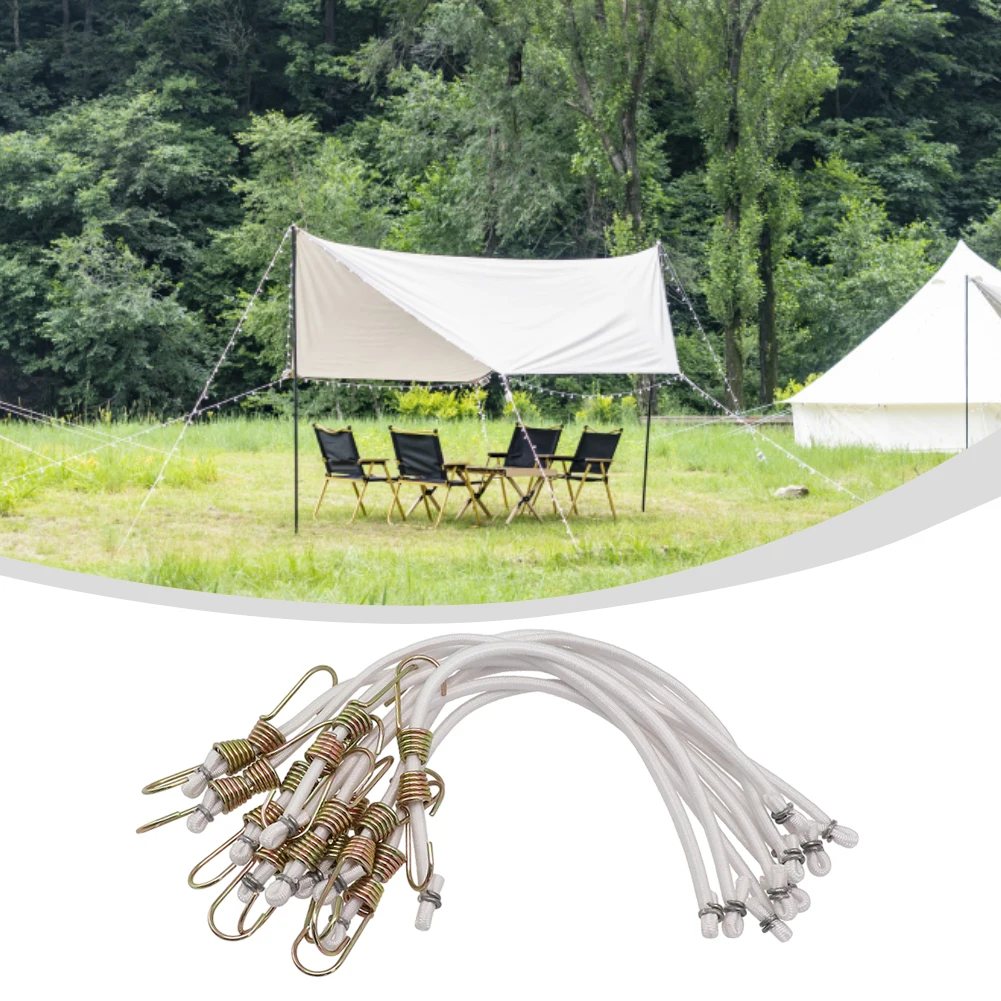 Pack Of 10 Heavy Duty Elastic Bungee Cords Luggage Cord 25cm Outdoor Mini Metal Hooks Heavy Duty Bungee Cord Bundle