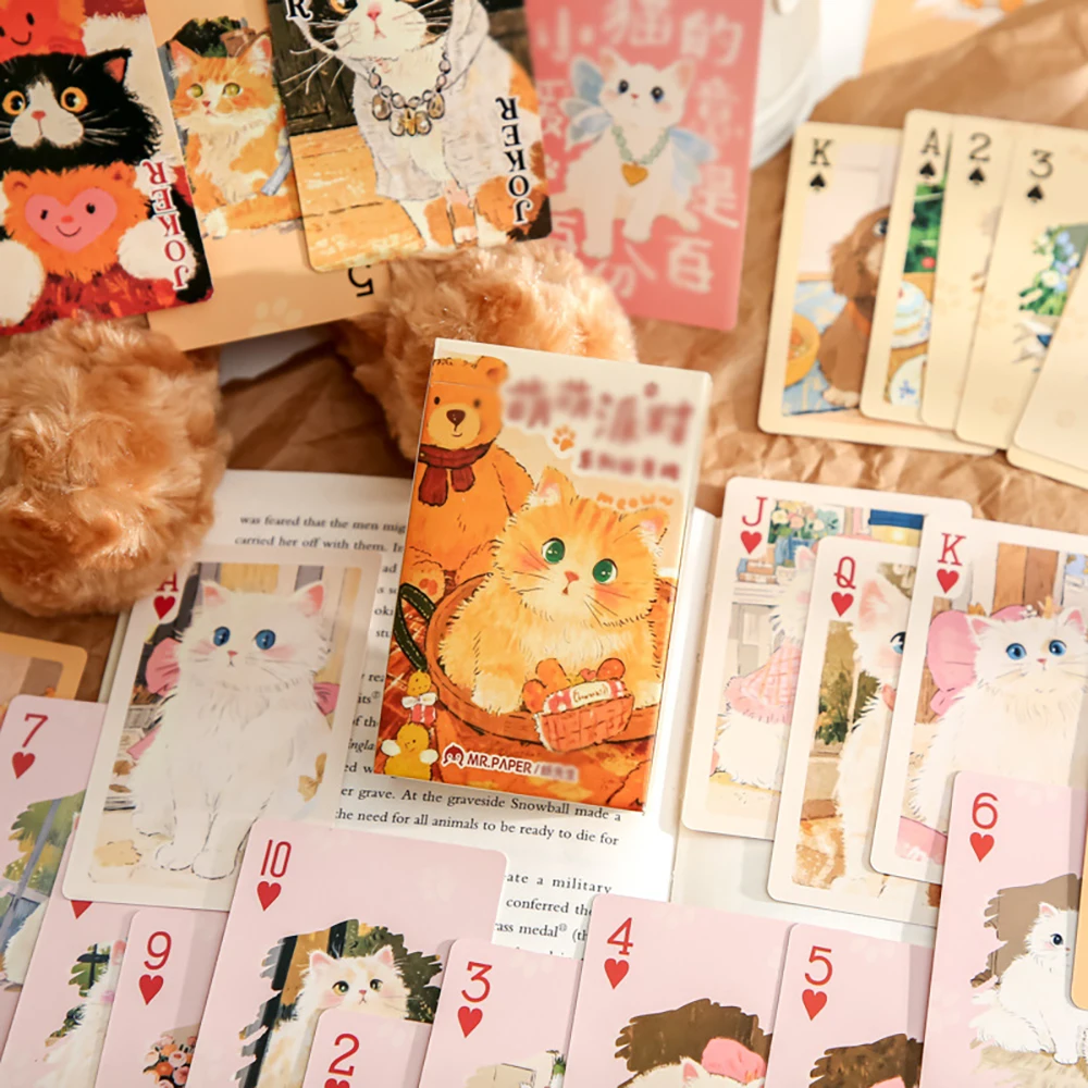 55 Sheets Cute Party Cute Pet Poker Cards, Personalized High Beauty Poker Cards, Table Game Poker Cards