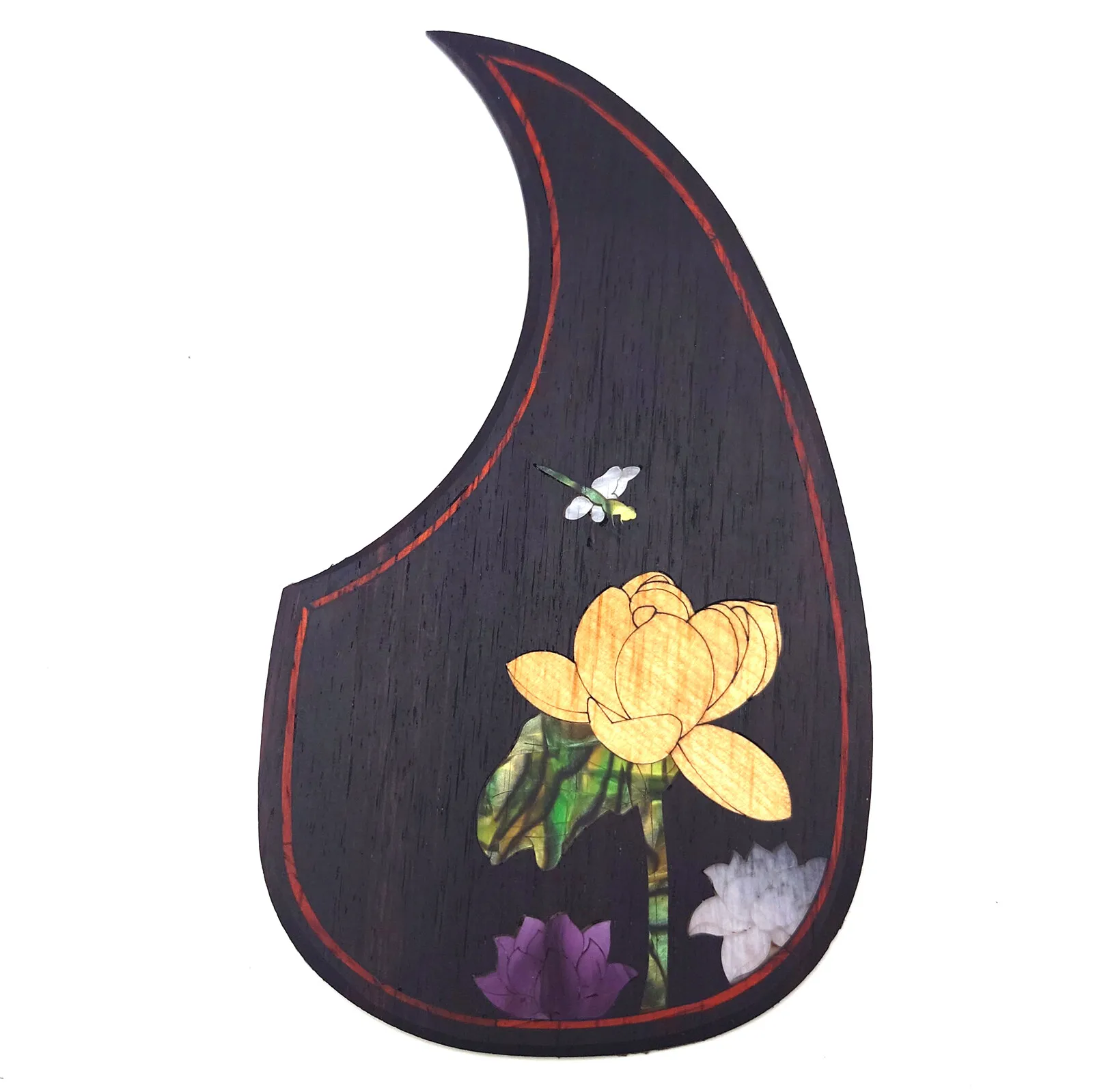 Acoustic Guitar Pickguard Solid Wood Inlaid Abalone Flower for   D Type Guitar