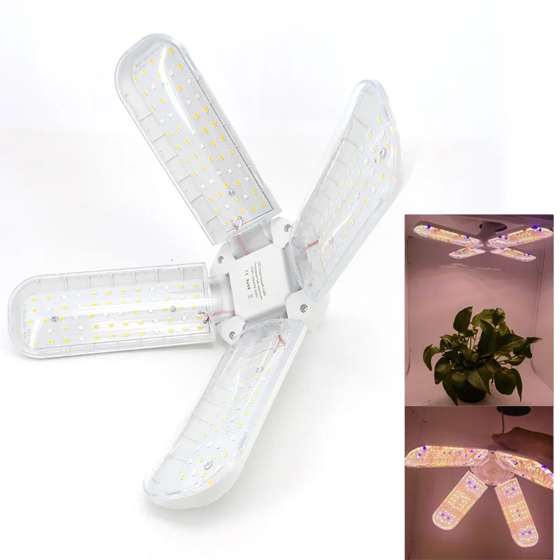 36W 48W 3 4 HEAD Foldable LED Grow Light Full Spectrum E27 Indoor Plant Flower Growing Light Phytolamp Bulb for greenhouse t1