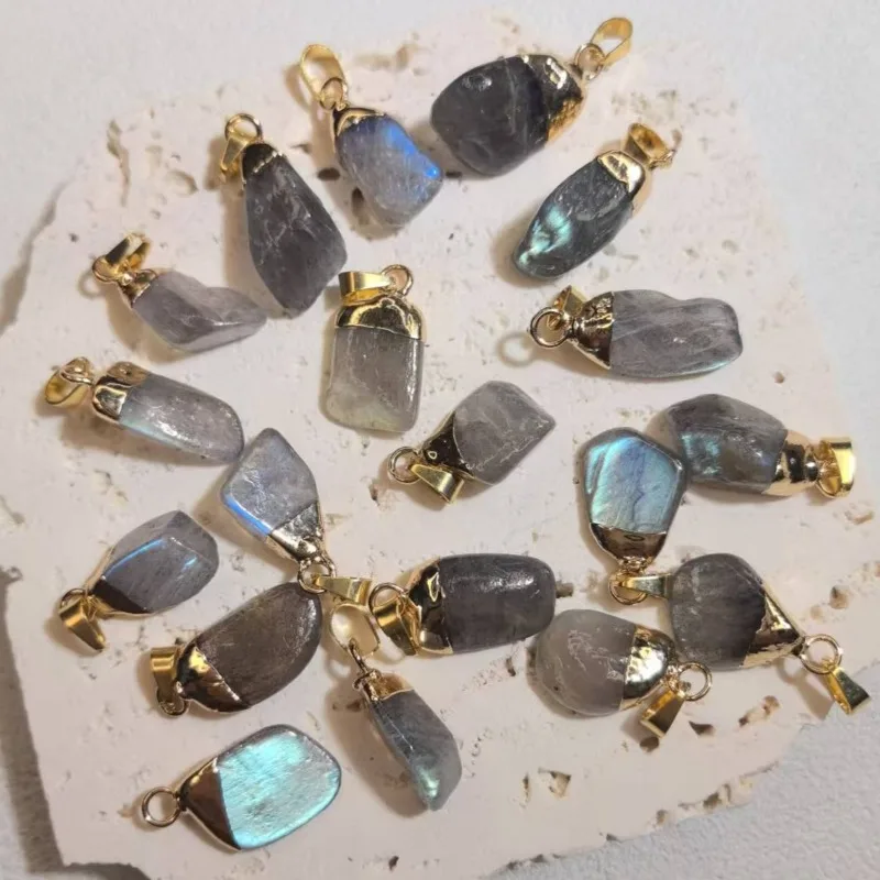 

10 шт./лот, оптовая продажа, нерегулярные подвески из натурального лабрадорита, подвески из необработанного камня для изготовления ювелирных изделий, серьги, ожерелье, аксессуар