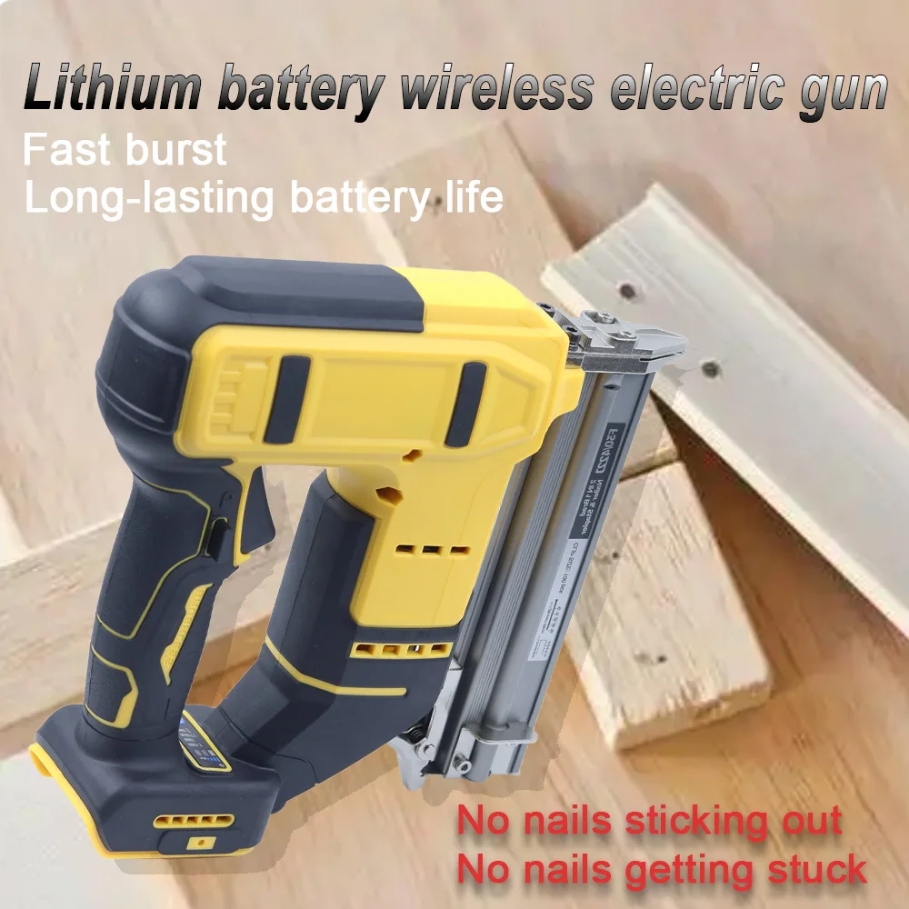 F30G Brushless Electric Nail Gun Cordless Straight Stapler Tacker Portable Power Tool Compatible with Dewalt 20V Battery