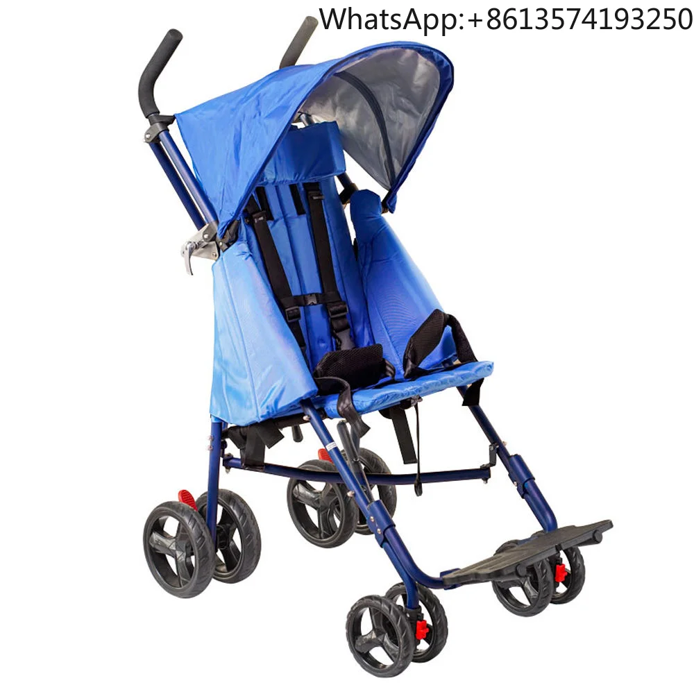 Lightweight Aluminum Alloy Waterproof Folding Pediatric Wheelchair Baby Stroller Child Mobility Walking Aid Chair for Disabled