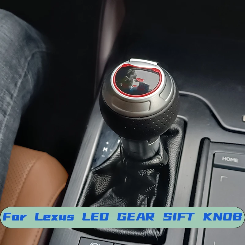 

For Lexus Es Ux Lx Modification Accessories Metal Leather With Led Gear Cover Car Shift Knob