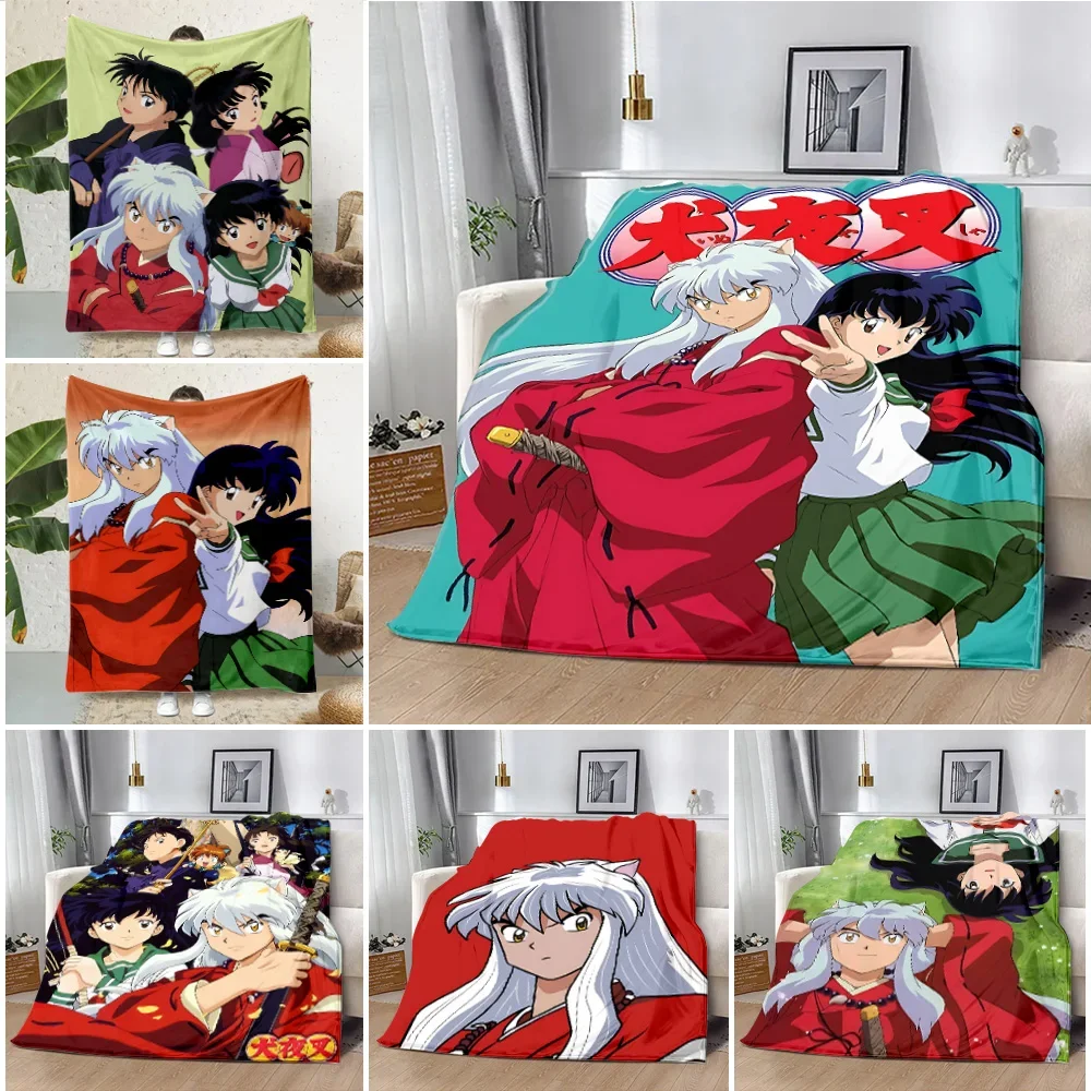 Hot Classic Anime l-InuYashas Printed Blanket Picnic Blankets Warm Blanket Soft and Comfortable Home Travel Birthday Gift