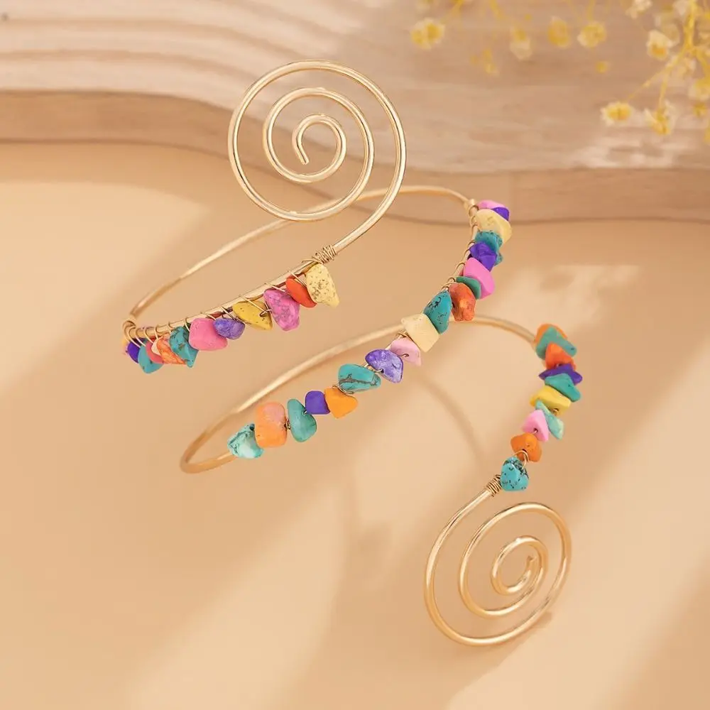 Legering Boheemse armmanchet Onregelmatige stenen Multi-stijl verstelbare armband Handgemaakte ambachtelijke verstelbare lichaamsarmband Festivalkleding