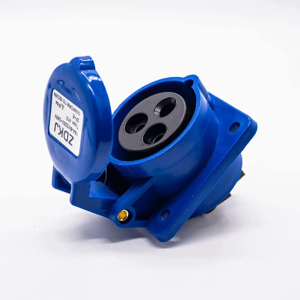 IEC60309 Industrial CEE Connector Angled Socket 3P 16A 220V-250V 2P+E 6h IP44