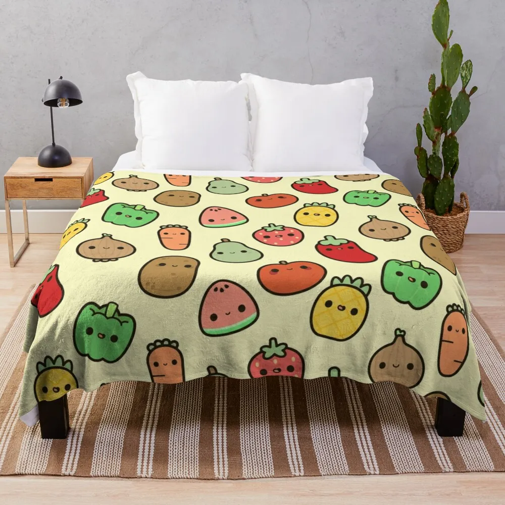 

Cute fruit and veg Throw Blanket blankets ands Soft Big Bed Blankets