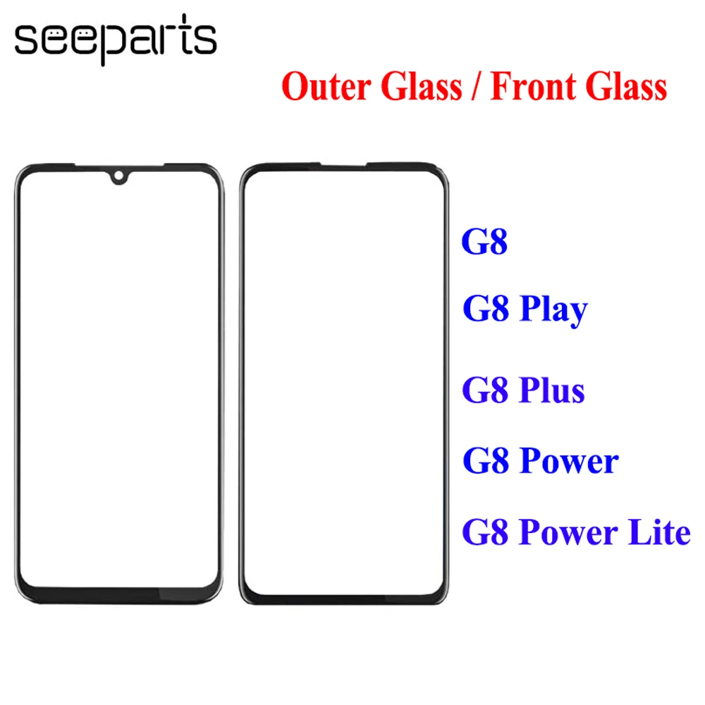 For Motorola Moto G8 / G8 Play / G8 Plus / G8 Power Lite Front Glass Outer Glass LCD Outer Panel Glass Lens Replacement Screen
