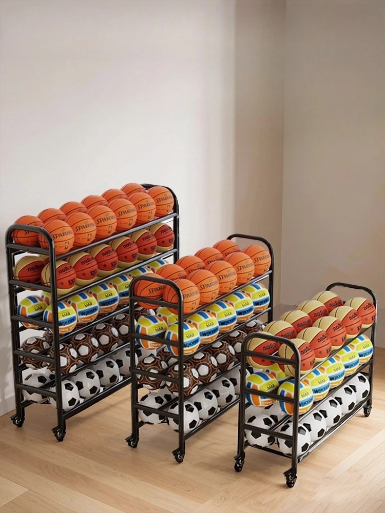 

Передвижная стойка для хранения баскетбола и волейбола в классе Стеллаж для хранения школьной площадки