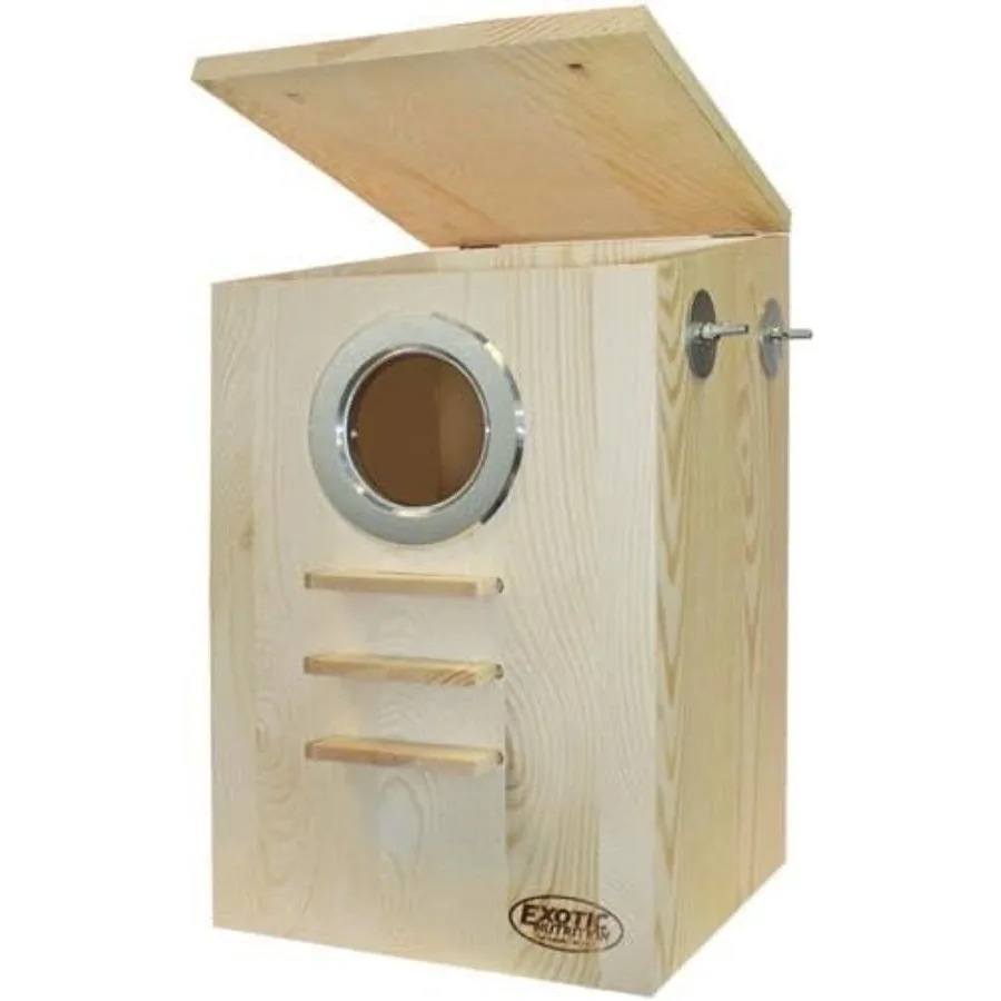 

Squirrel Nest Box with Hinged Lid and Perching Ledge for Squirrels Sugar Gliders Rats Finches Parakeets Lovebirds Canaries Cock
