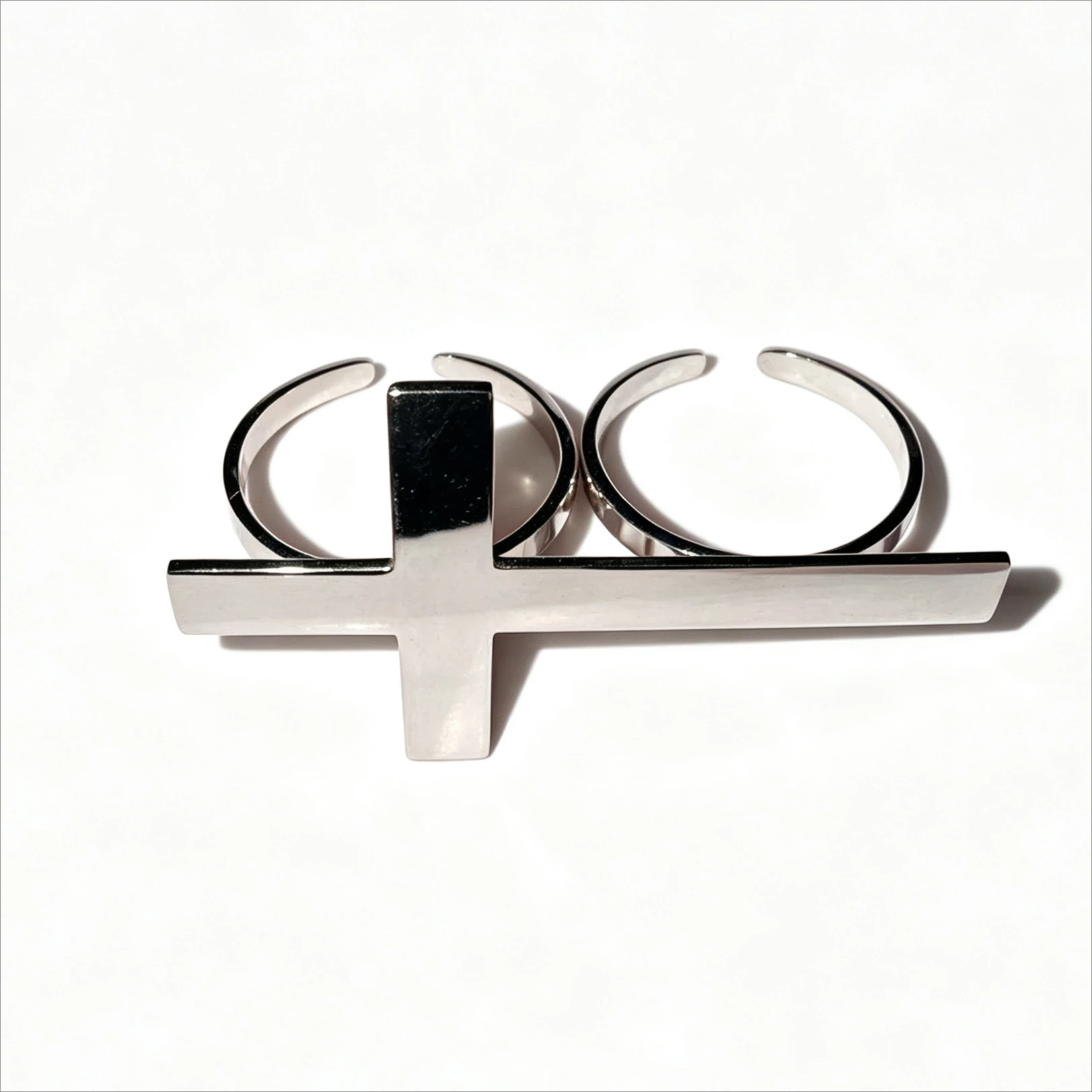 Y2K Retro Big Cross Adjustable Open Ring for Women & Men